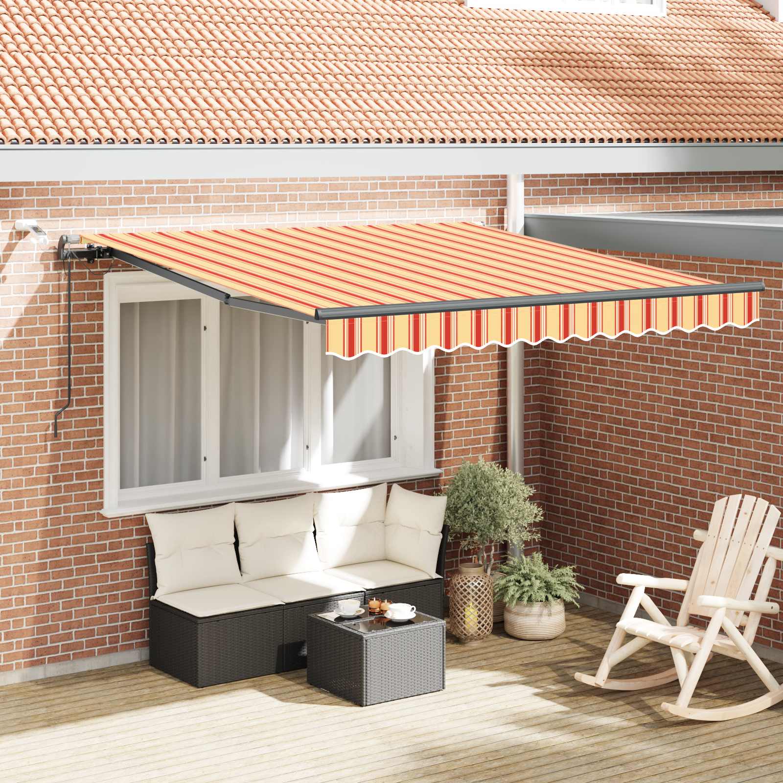 Markisenstoff Gelb und Orange 300 x 250 cm Polyester