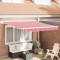 Ausziehbare Markise Rot und Weiß 300 x 250 cm