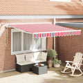 Markisenstoff Rot und Weiß 300 x 250 cm Polyester
