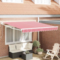 Markise Rot 300 x 250 cm Polyester und Metall