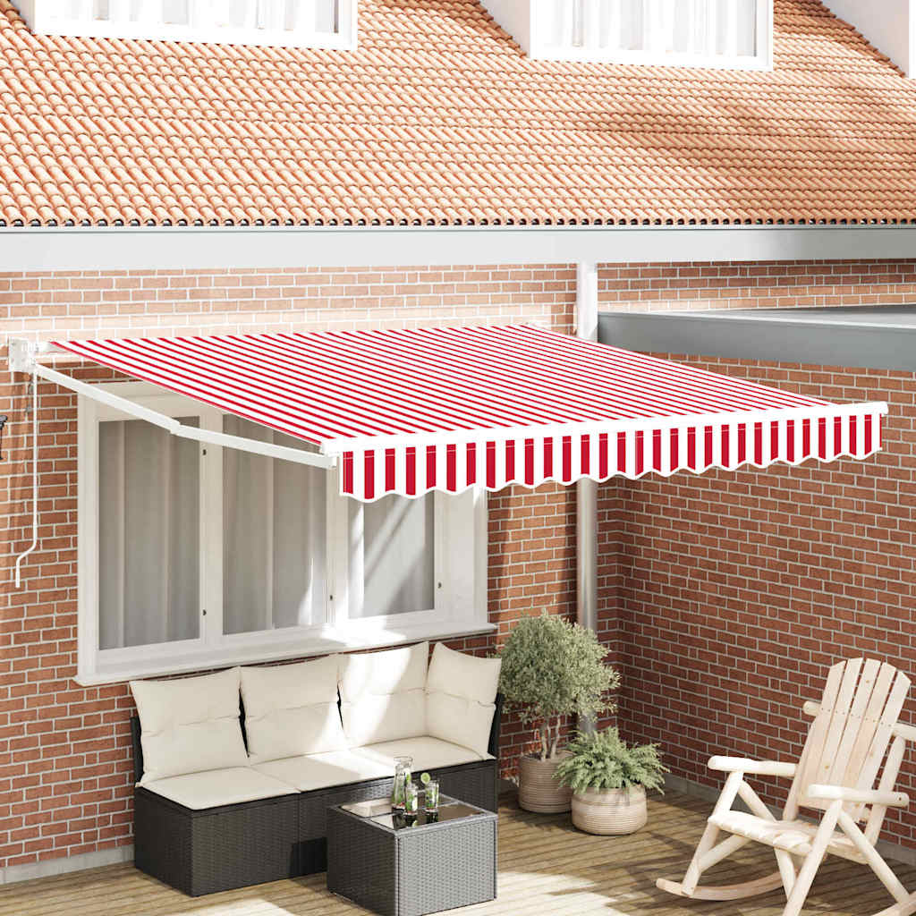 Markise Rot 300 x 250 cm Polyester und Metall