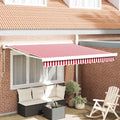 Ausziehbare Markise Rot und Weiß 300 x 250 x 165 cm