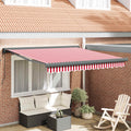 Ausziehbare Markise Rot und Weiß 300 x 250 cm Stoff und Metall