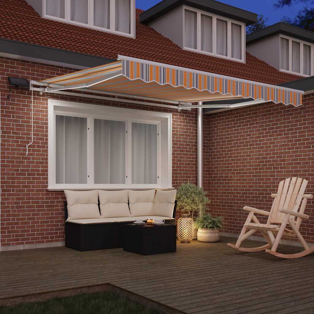 Ausziehbare Markise Mehrfarbig 300 x 250 cm Stoff und Aluminium
