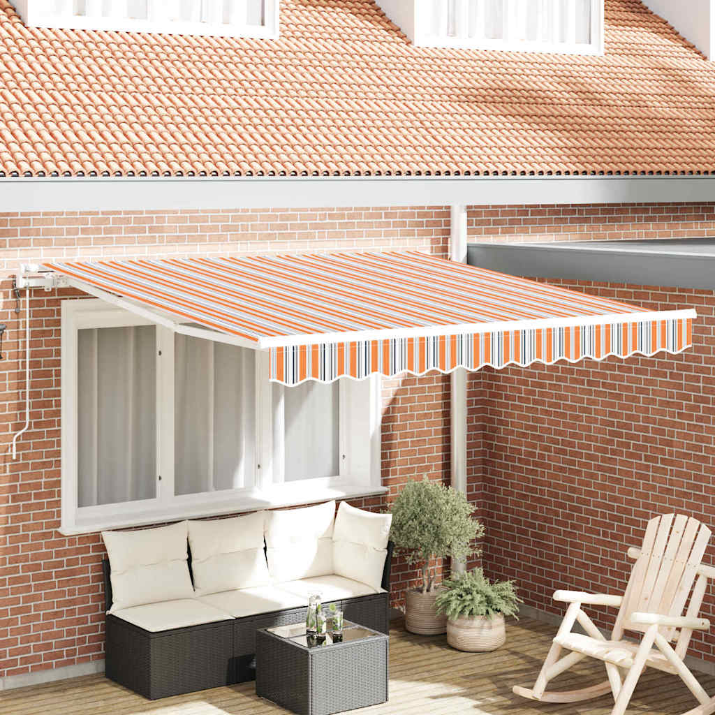 Ausziehbare Markise Mehrfarbig 300 x 250 cm Stoff und Aluminium