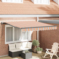 Ausziehbare Markise Mehrfarbig 300 x 250 cm Stoff und Aluminium