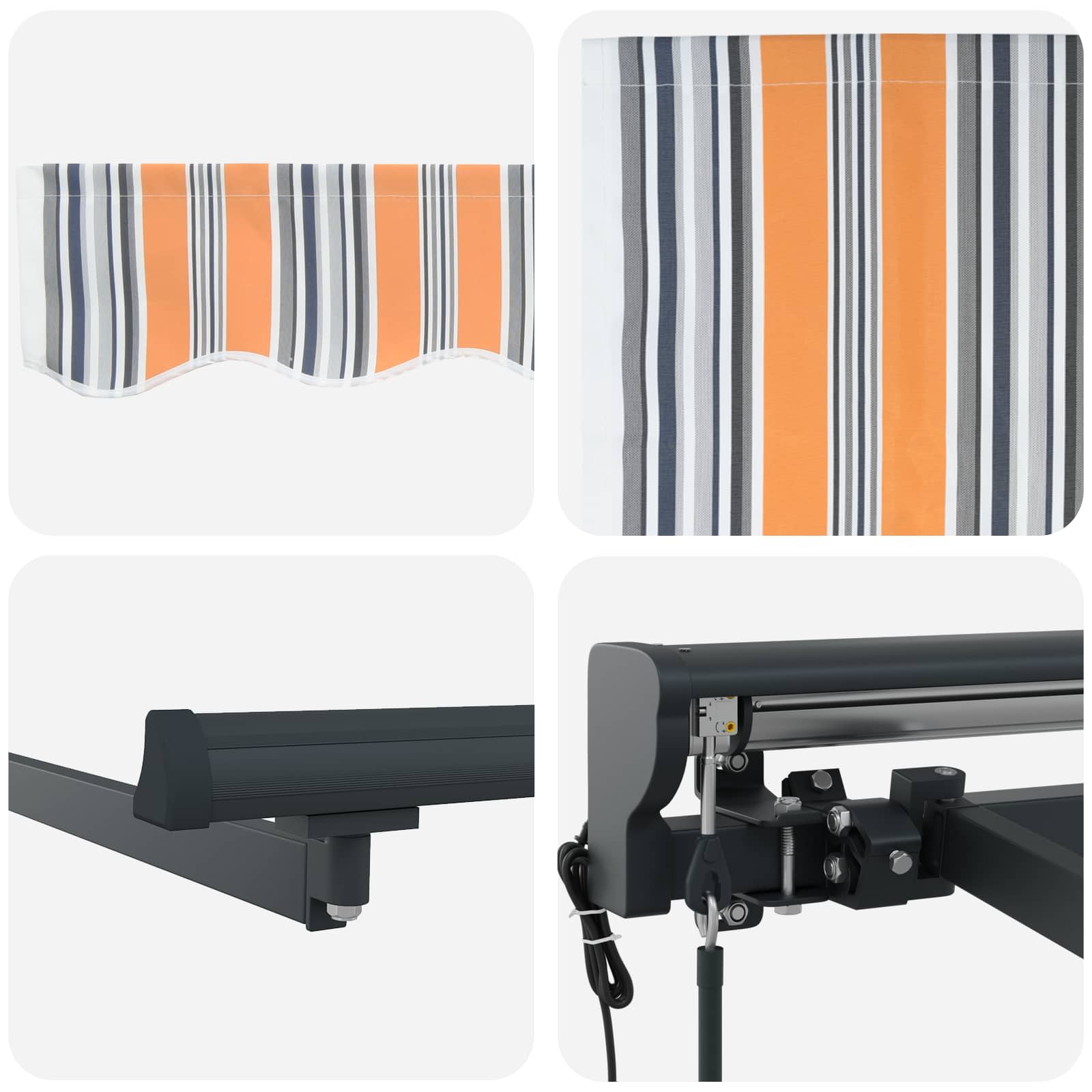Markisenrahmen Blau und Orange 300 x 250 cm
