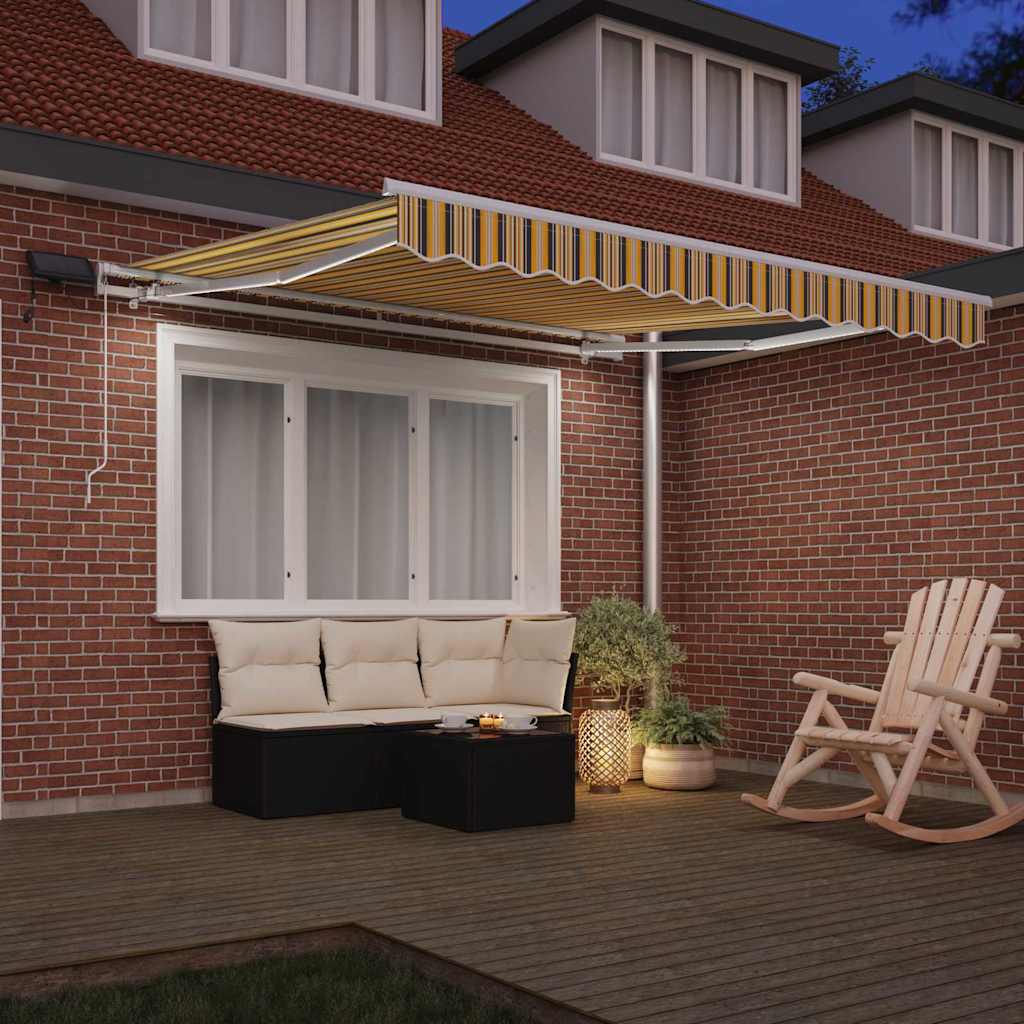 Ausziehbare Markise Mehrfarbig 300 x 250 cm Stoff und Aluminium