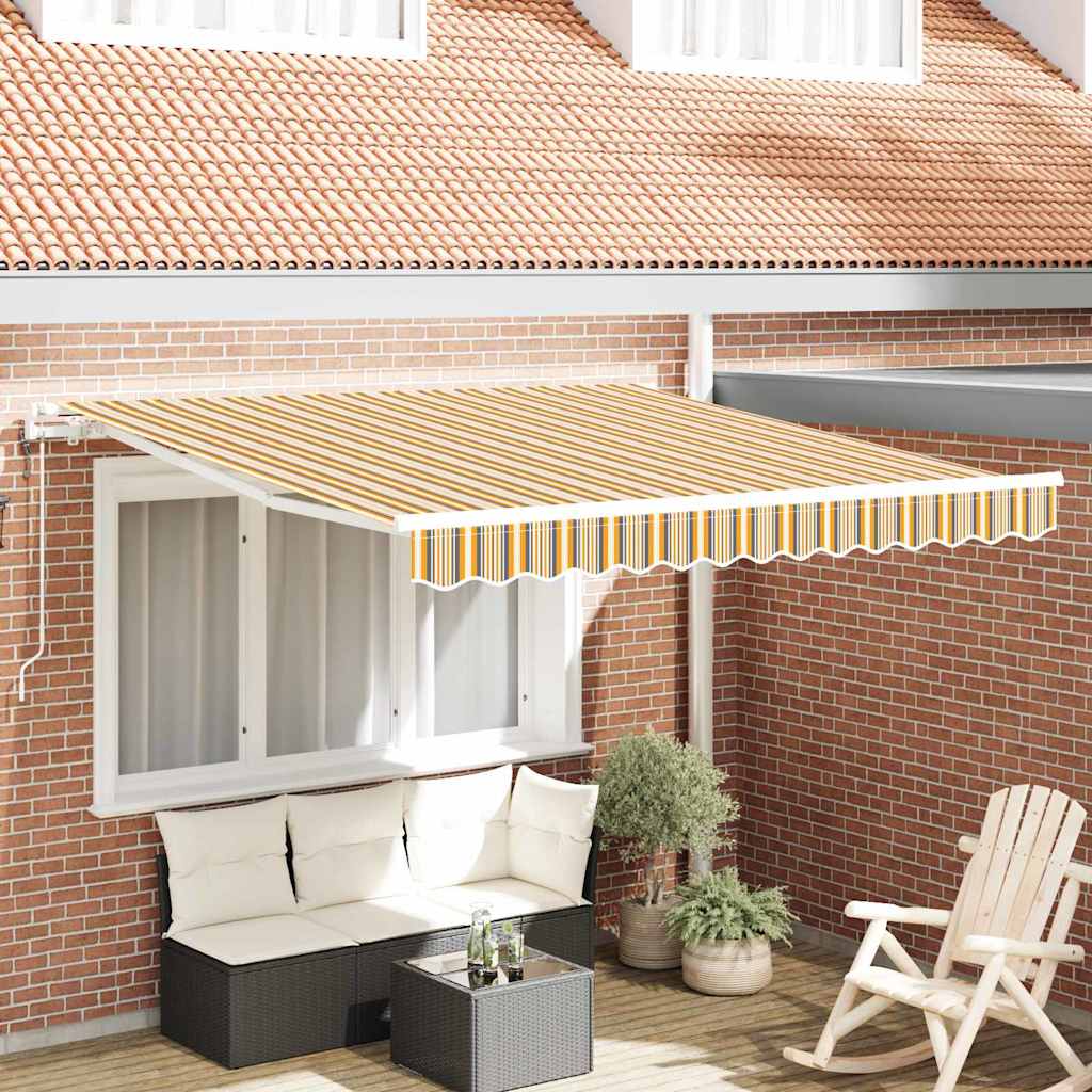 Ausziehbare Markise Mehrfarbig 300 x 250 cm Stoff und Aluminium