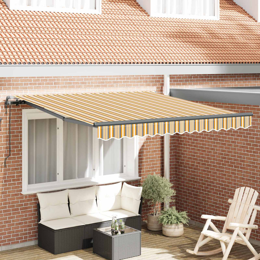 Ausziehbare Markise Mehrfarbig 300 x 250 cm Stoff und Aluminium