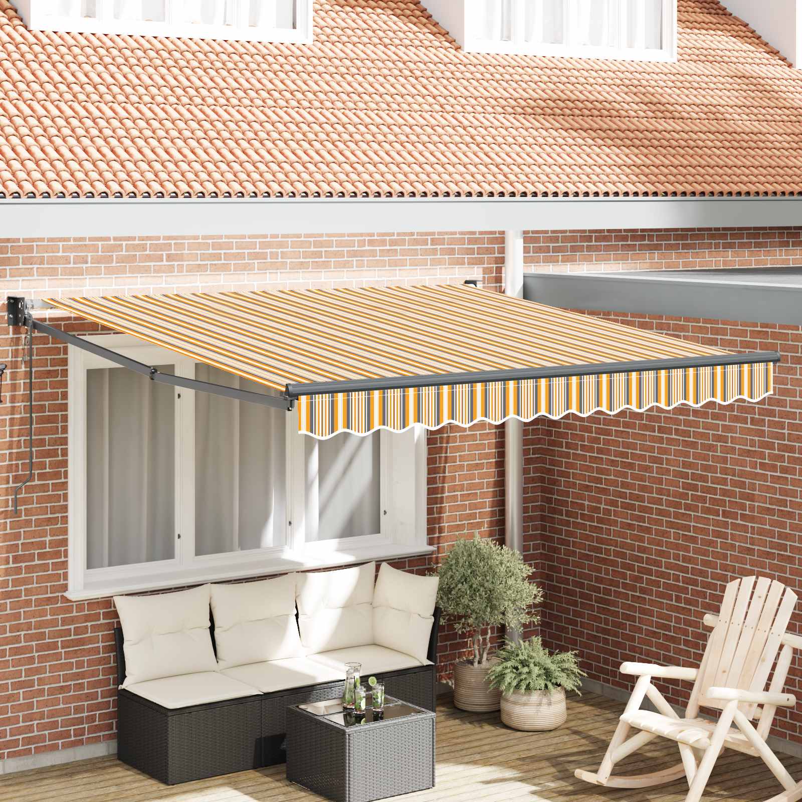 Markise Mehrfarbig 300 x 250 cm Polyester und Metall