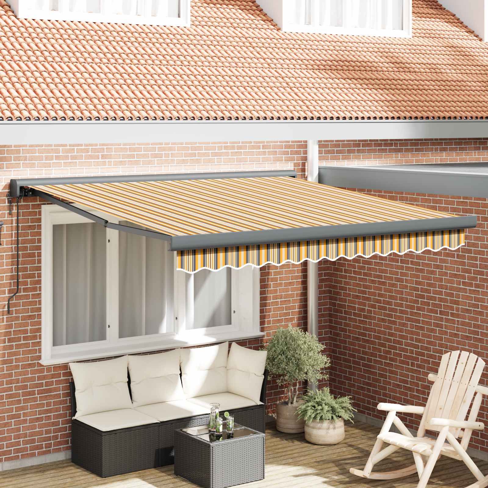 Ausziehbare Markise Mehrfarbig 300 x 250 x 165 cm