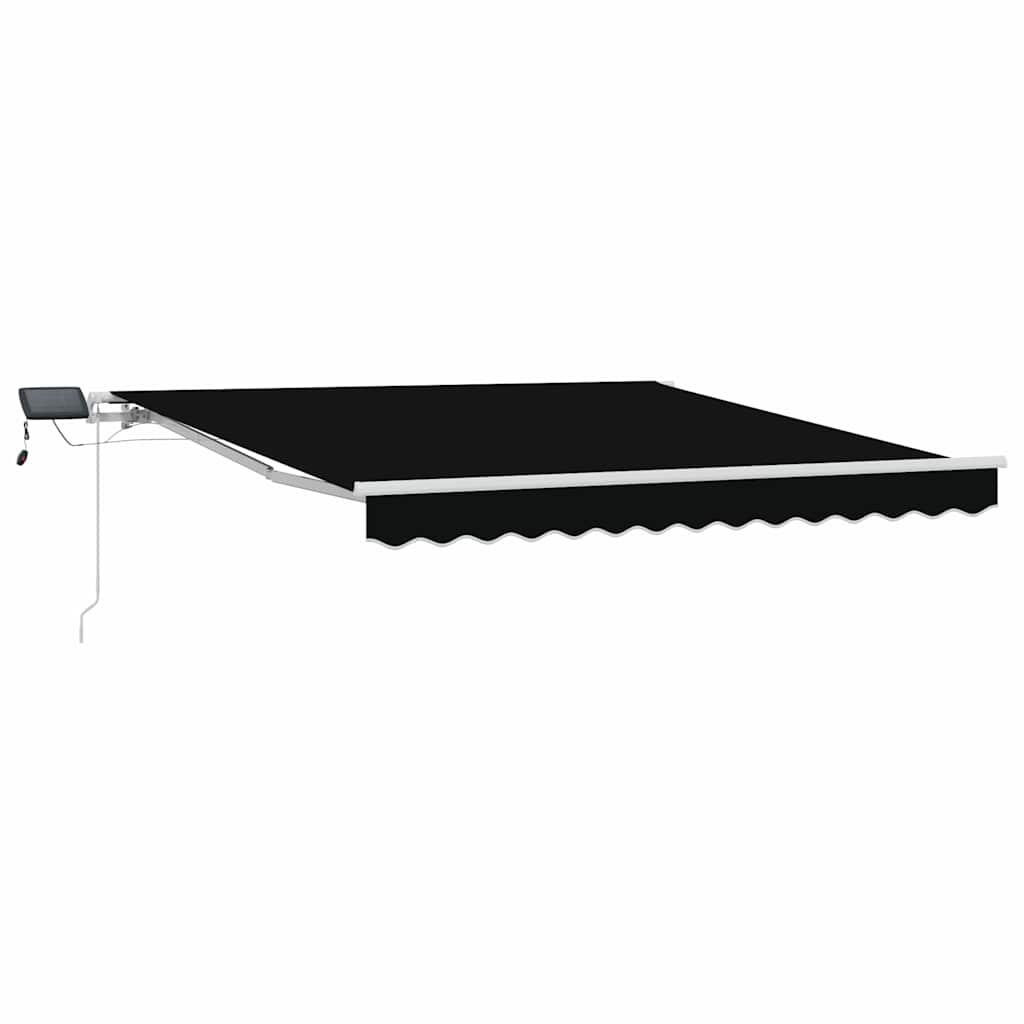 Ausziehbare Markise Schwarz 300 x 250 cm Stoff und Aluminium