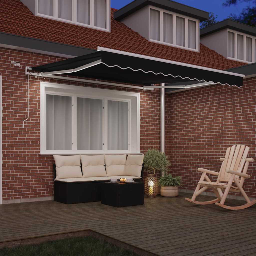 Markisenstoff Schwarz 300 x 250 cm Polyester