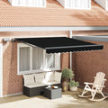 Ausziehbare Markise Schwarz 300 x 250 cm Stoff und Aluminium