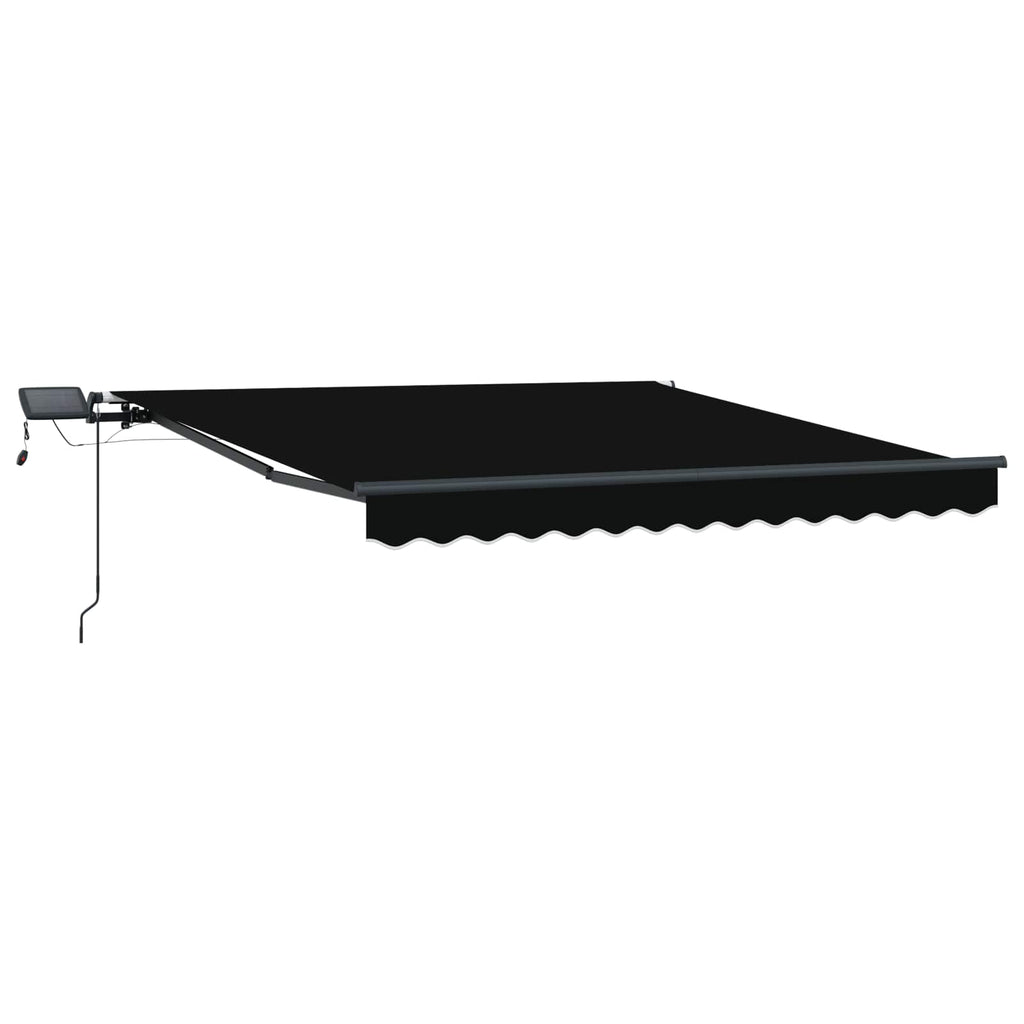 Ausziehbare Markise Schwarz 300 x 250 cm Stoff und Aluminium