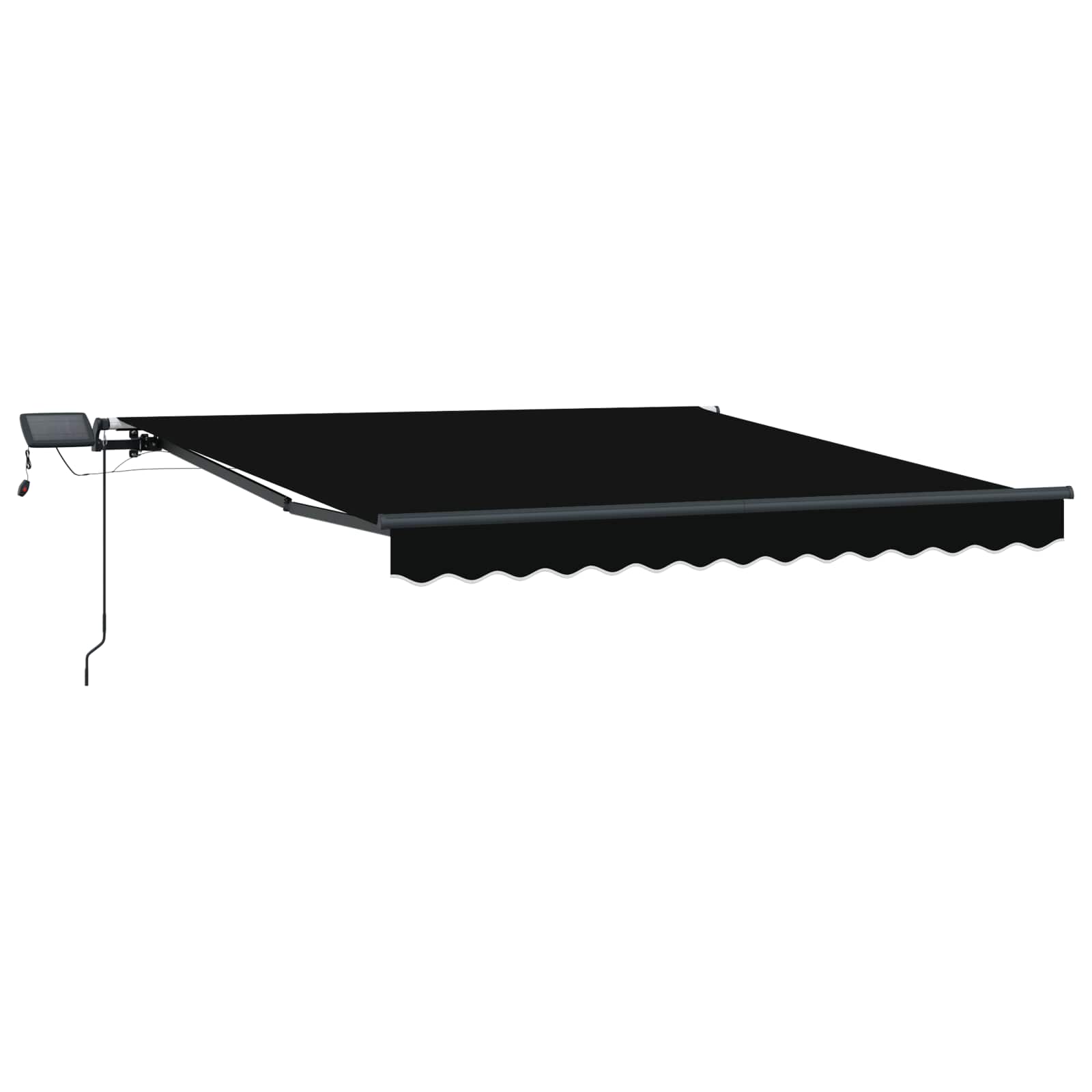 Ausziehbare Markise Schwarz 300 x 250 cm Stoff und Aluminium
