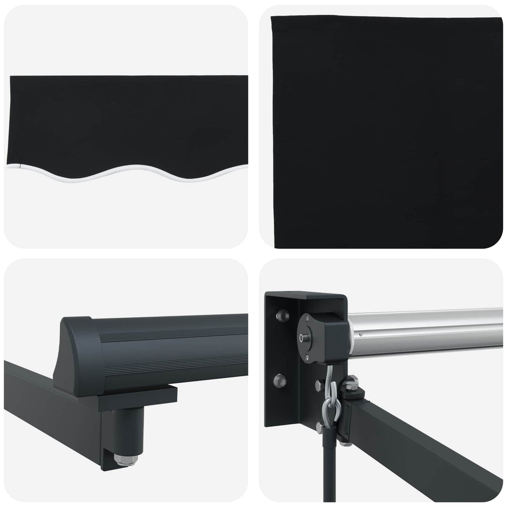 Ausziehbare Markise Schwarz 300 x 250 x 165 cm