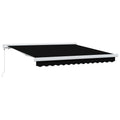 Ausziehbare Markise Schwarz 300 x 250 cm Leinen und Aluminium