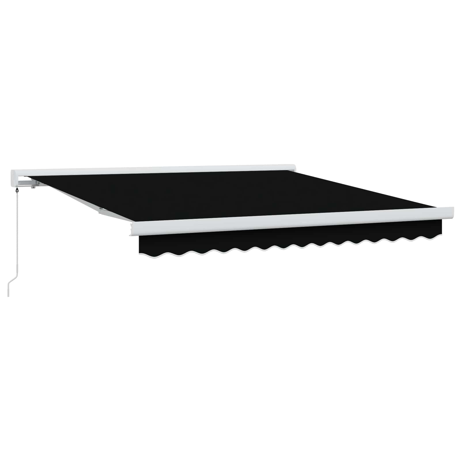 Ausziehbare Markise Schwarz 300 x 250 cm Leinen und Aluminium