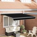 Ausziehbare Markise Schwarz 300 x 250 cm Leinen und Aluminium