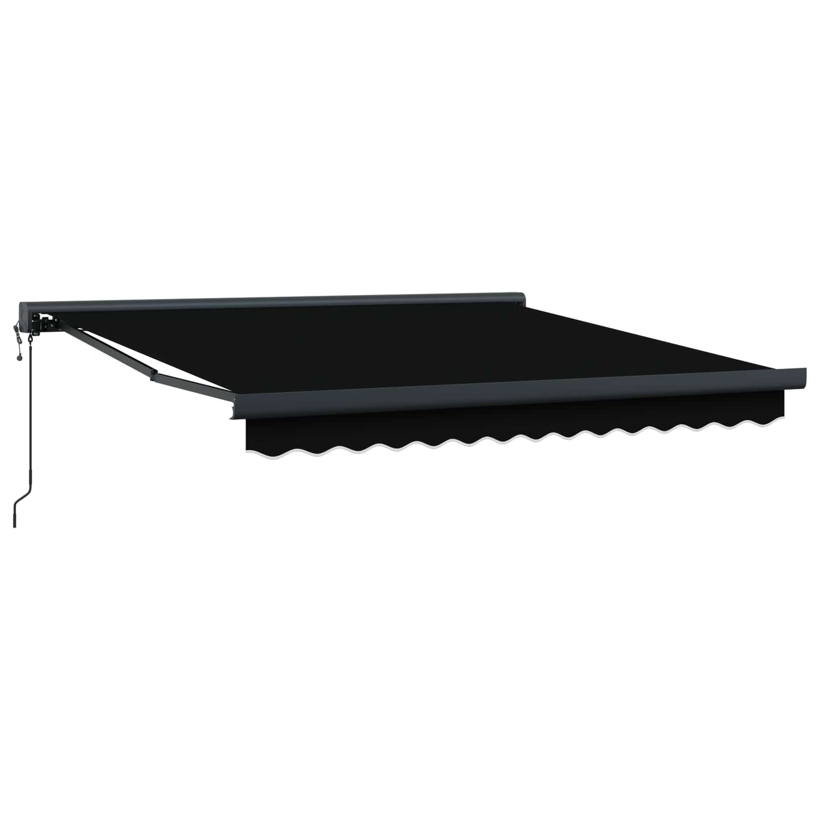 Ausziehbare Markise Schwarz 300 x 250 x 165 cm Stoff und Metall