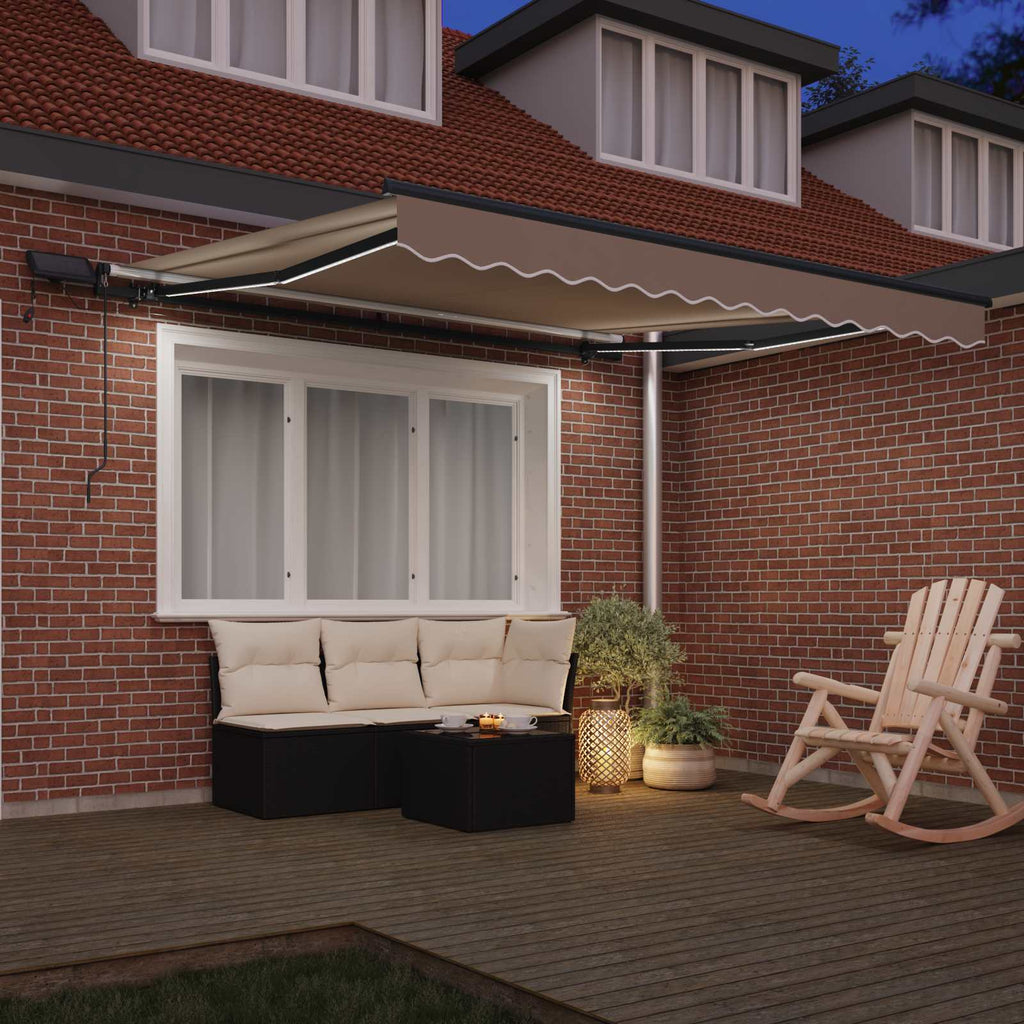 Ausziehbare Markise Beige 300 x 250 cm Stoff und Aluminium