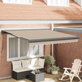 Ausziehbare Markise Beige 300 x 250 cm Stoff und Metall