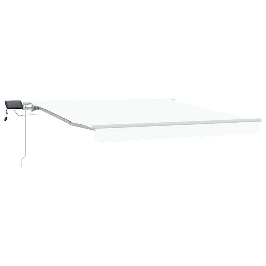Ausziehbare Markise Weiß 300 x 250 cm Stoff und Aluminium