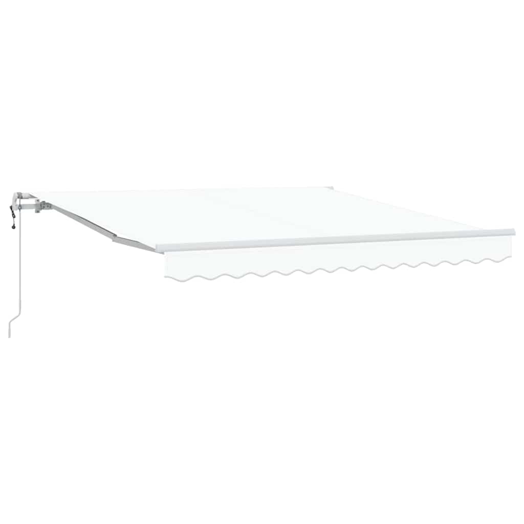 Ausziehbare Markise Weiß 300 x 250 cm Stoff und Aluminium