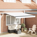 Ausziehbare Markise Weiß 300 x 250 cm Stoff und Aluminium