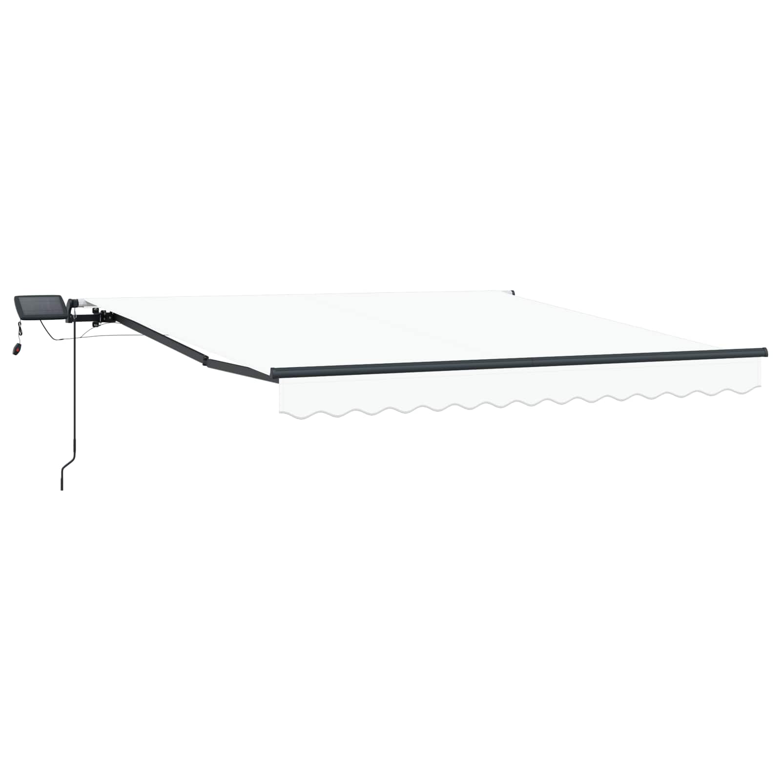Ausziehbare Markise Weiß 300 x 250 cm Stoff und Aluminium