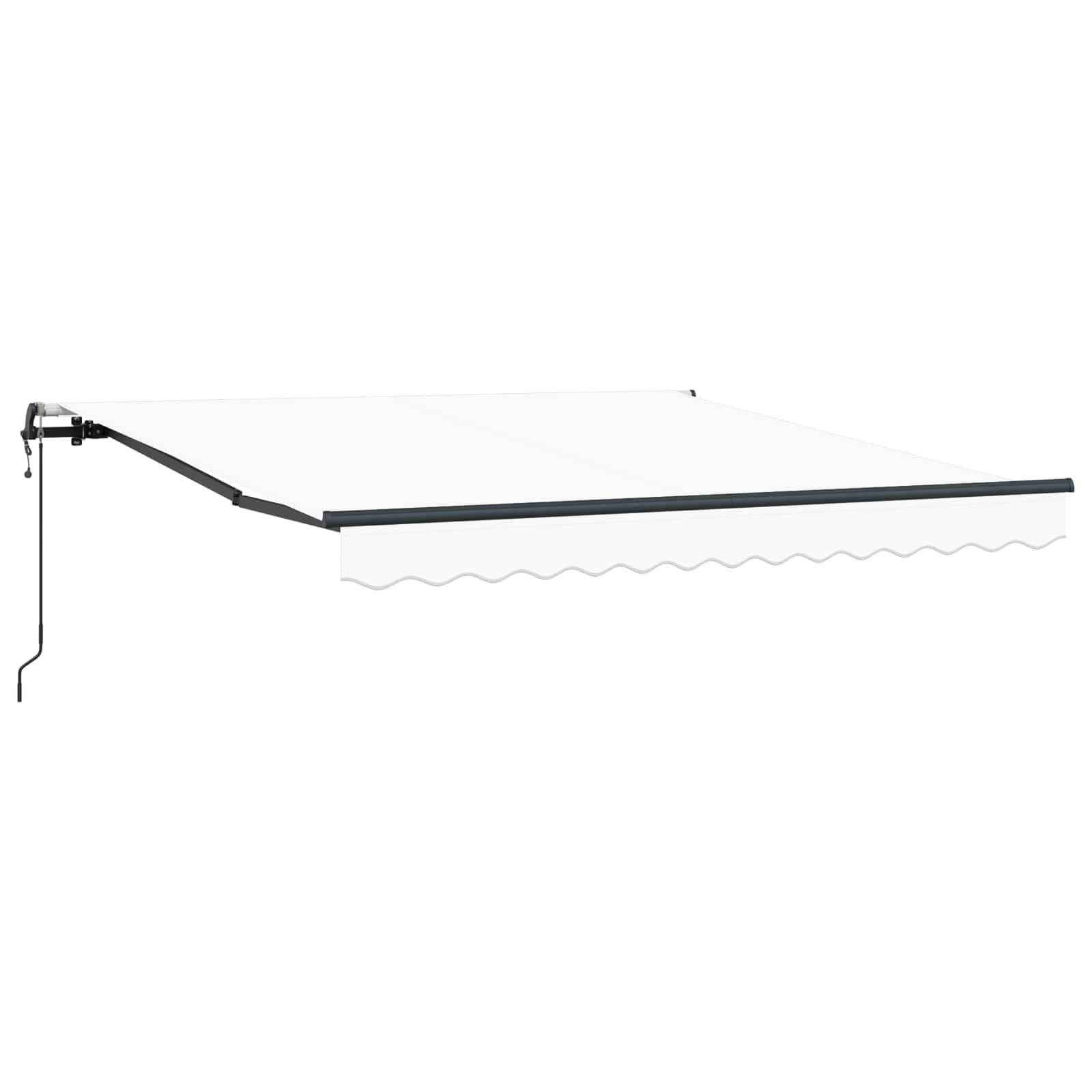 Ausziehbare Markise Weiß 300 x 250 cm Stoff und Aluminium
