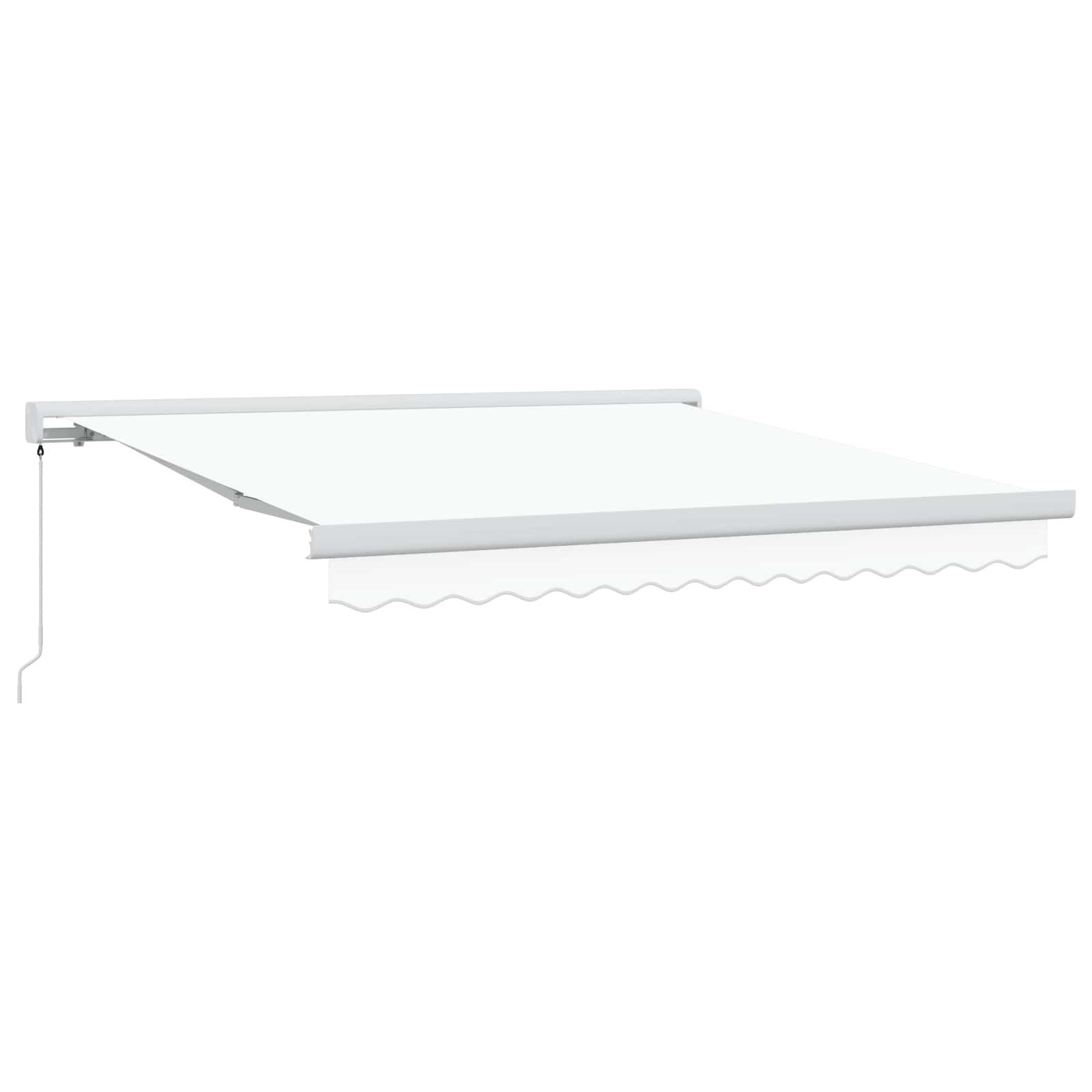 Ausziehbare Markise Weiß 300 x 250 cm Leinen und Aluminium