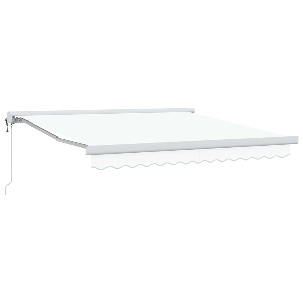 Ausziehbare Markise Weiß 300 x 250 x 165 cm Stoff und Metall
