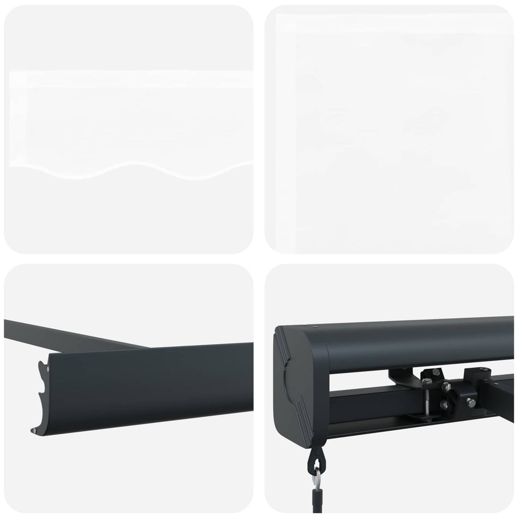 Ausziehbare Markise Weiß 300 x 250 cm Leinen und Aluminium
