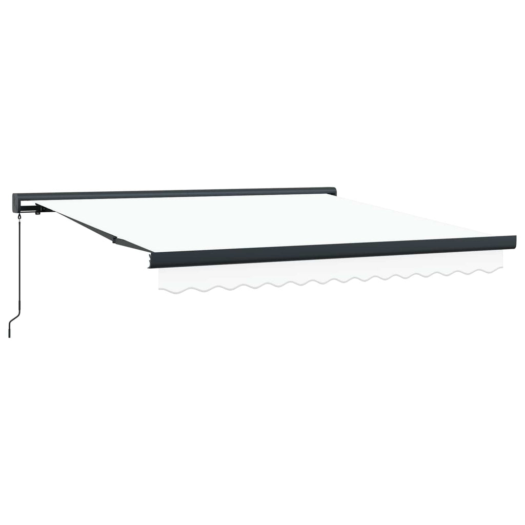 Ausziehbare Markise Weiß 300 x 250 cm Leinen und Aluminium