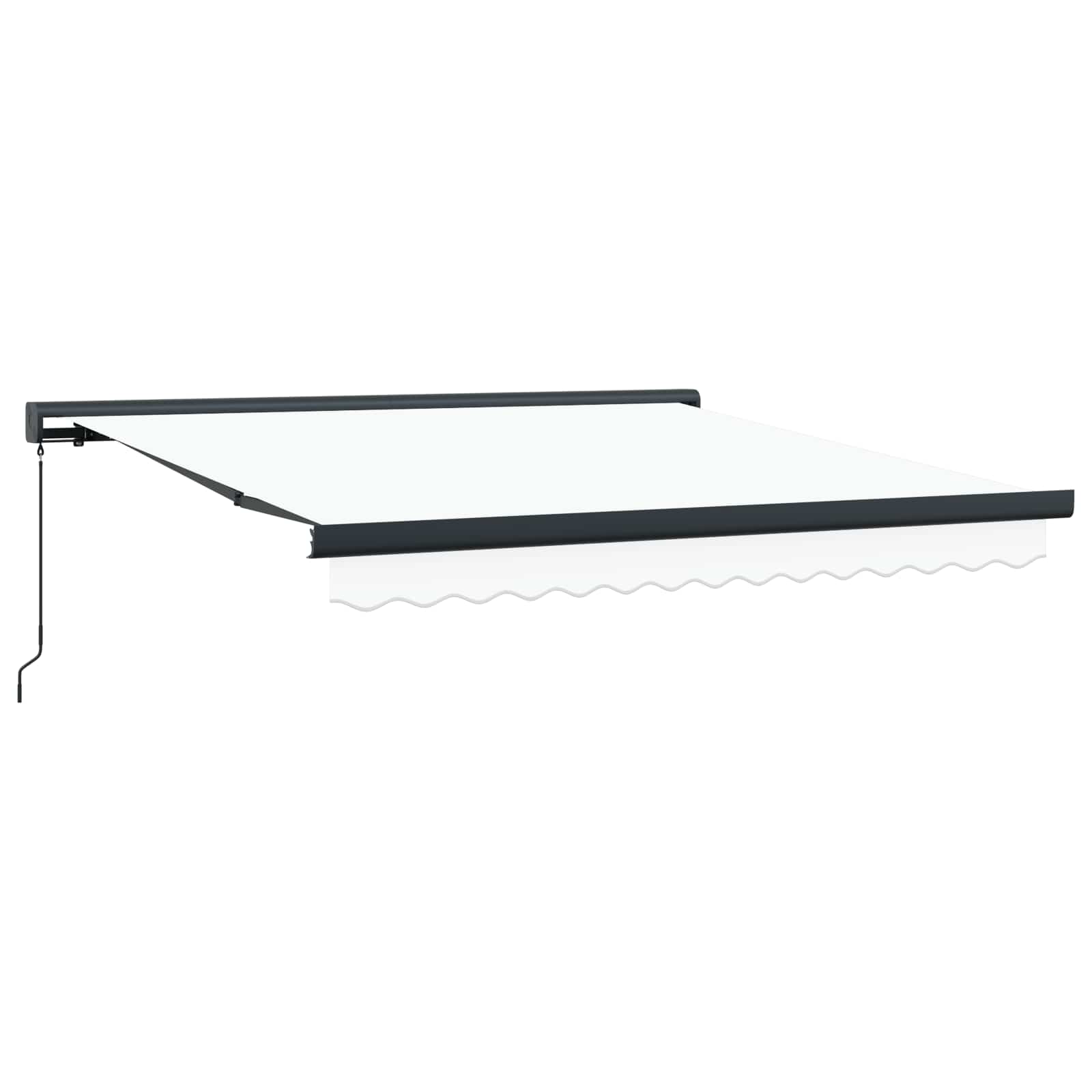 Ausziehbare Markise Weiß 300 x 250 cm Leinen und Aluminium