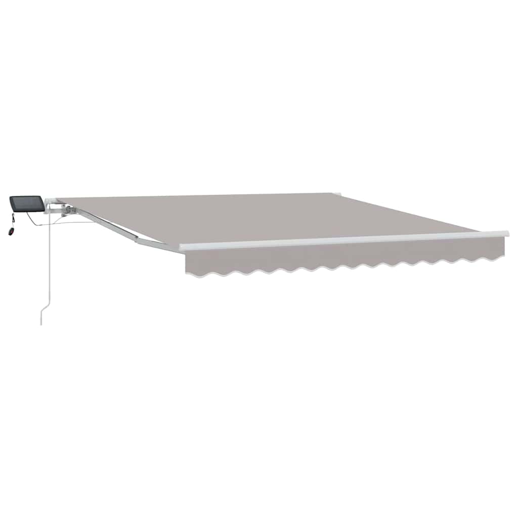 Ausziehbare Markise Hellgrau 300 x 250 cm Stoff und Aluminium