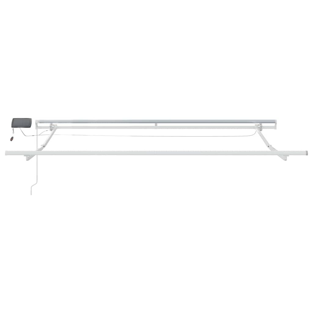 Ausziehbare Markise Hellgrau 300 x 250 cm Stoff und Aluminium