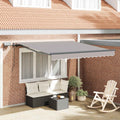 Ausziehbare Markise Hellgrau 300 x 250 cm Stoff und Aluminium