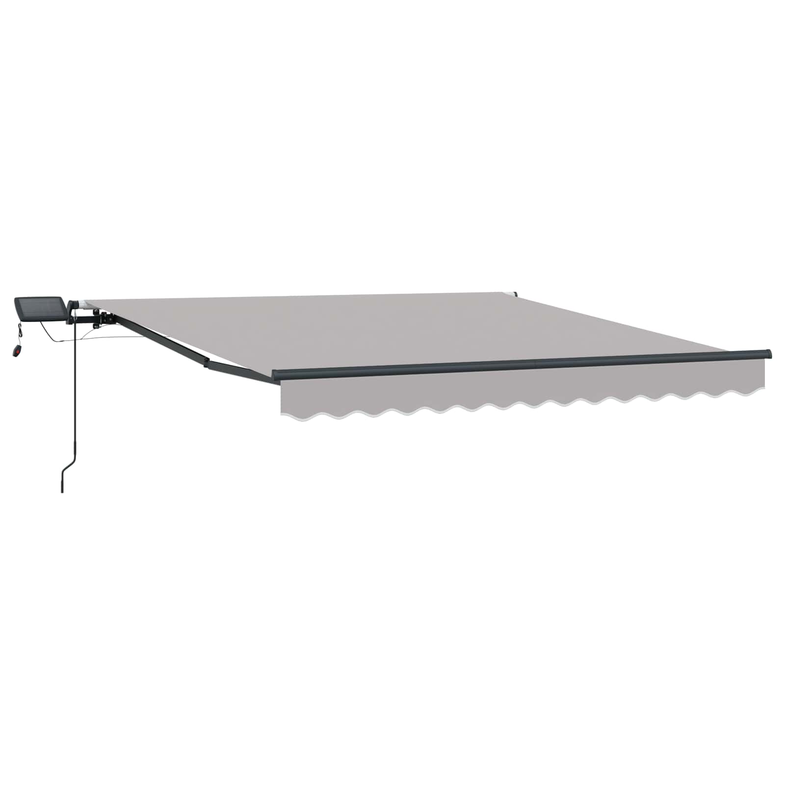 Ausziehbare Markise Hellgrau 300 x 250 cm Stoff und Aluminium