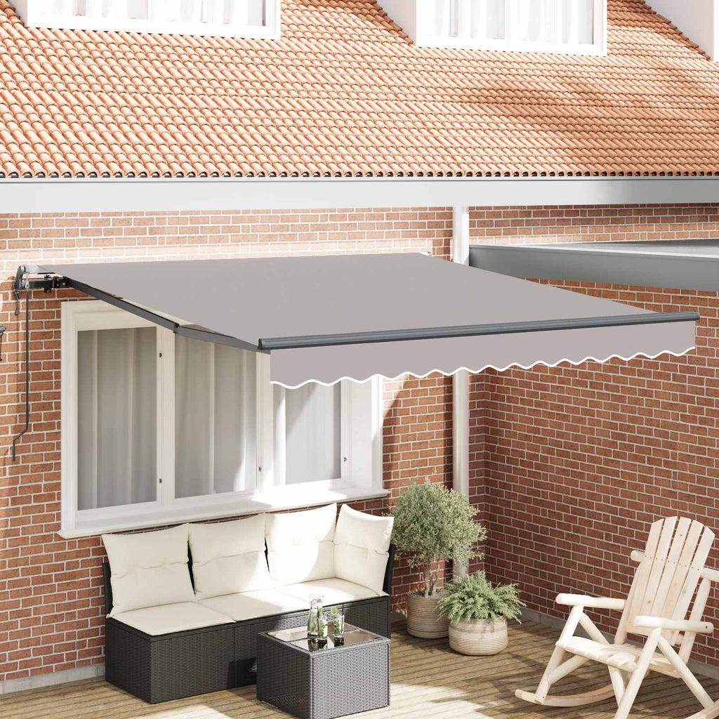 Ausziehbare Markise Hellgrau 300 x 250 cm Stoff und Aluminium