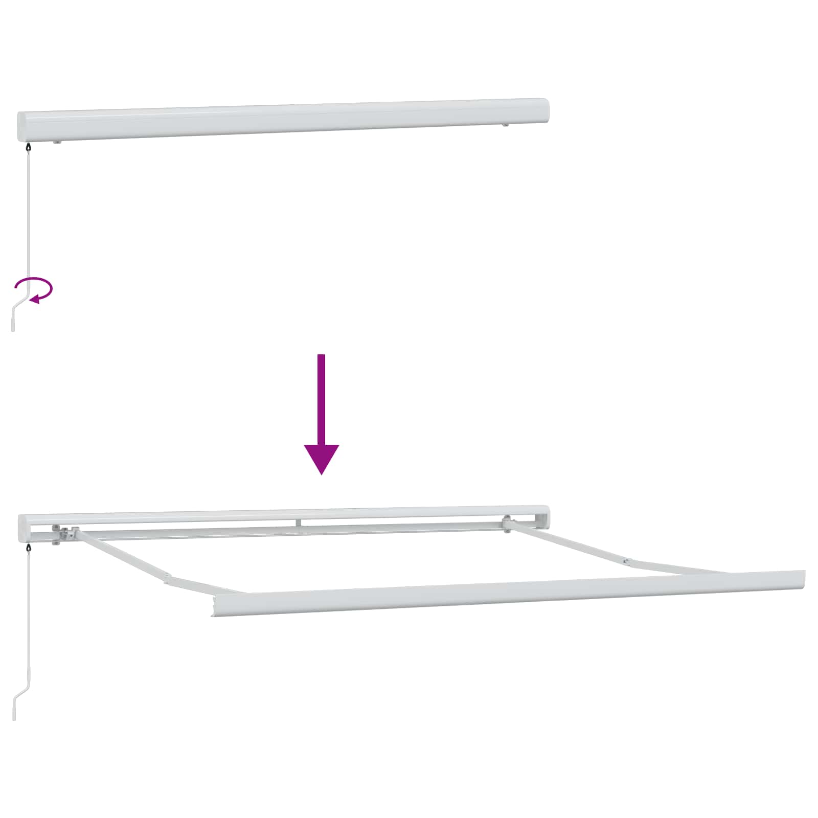 Ausziehbare Markise Hellgrau 300 x 250 cm Leinen und Aluminium