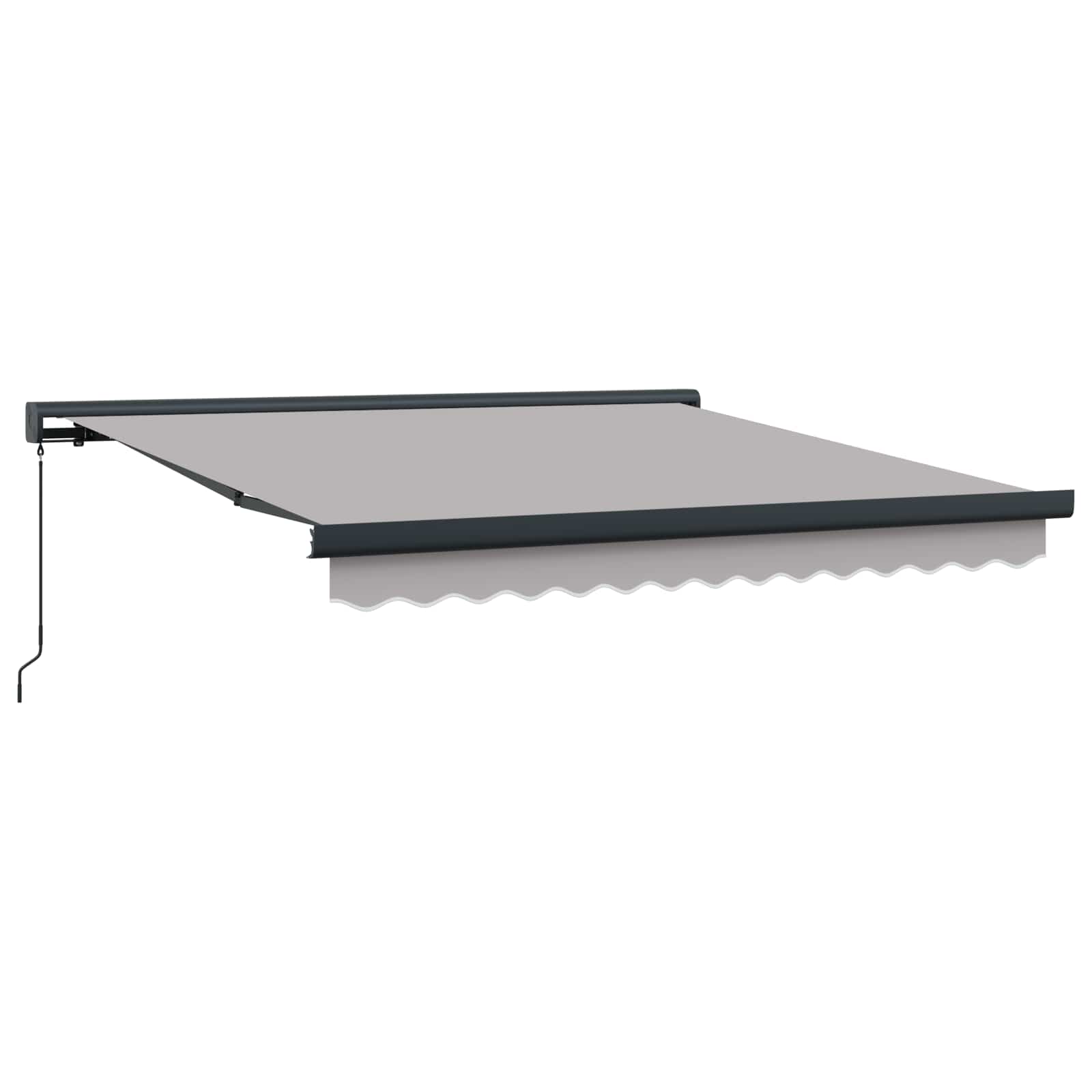 Ausziehbare Markise Hellgrau 300 x 250 cm Leinen und Aluminium