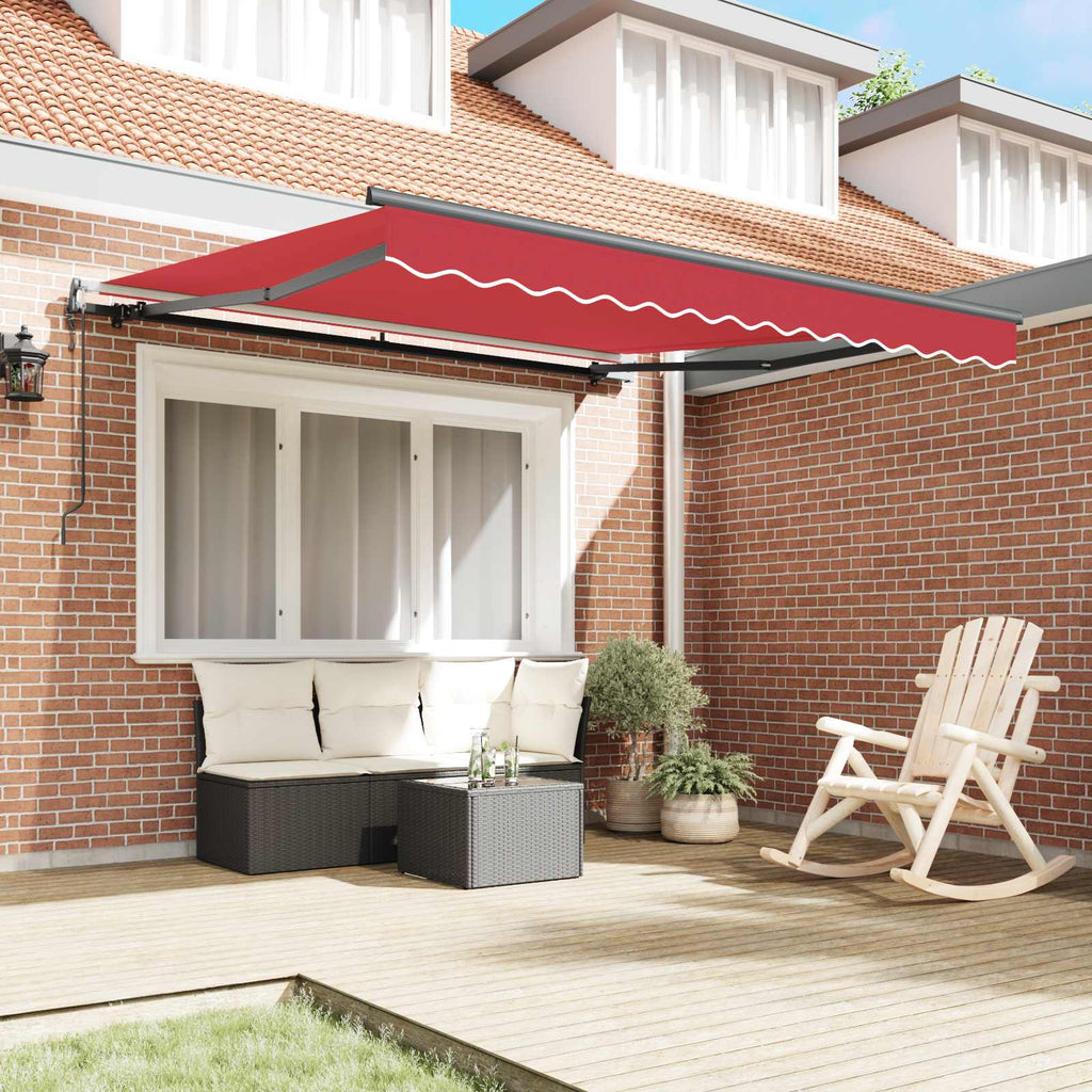 Ausziehbare Markise Rot 300 x 250 cm Stoff und Aluminium