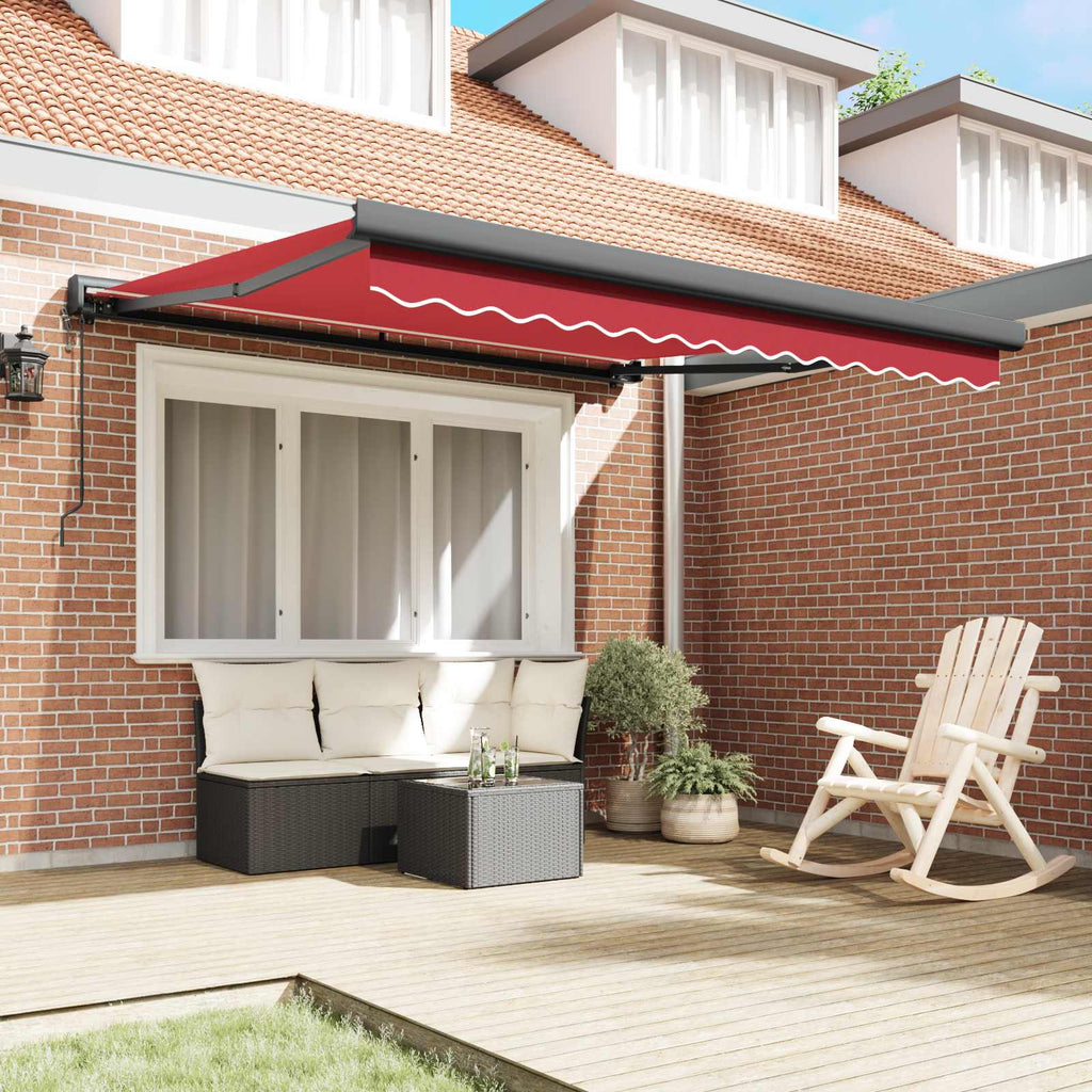 Ausziehbare Markise Rot 300 x 250 x 165 cm Stoff und Metall