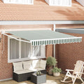 Markise Grün und Weiß 300 x 250 x 165 cm Polyester und Metall