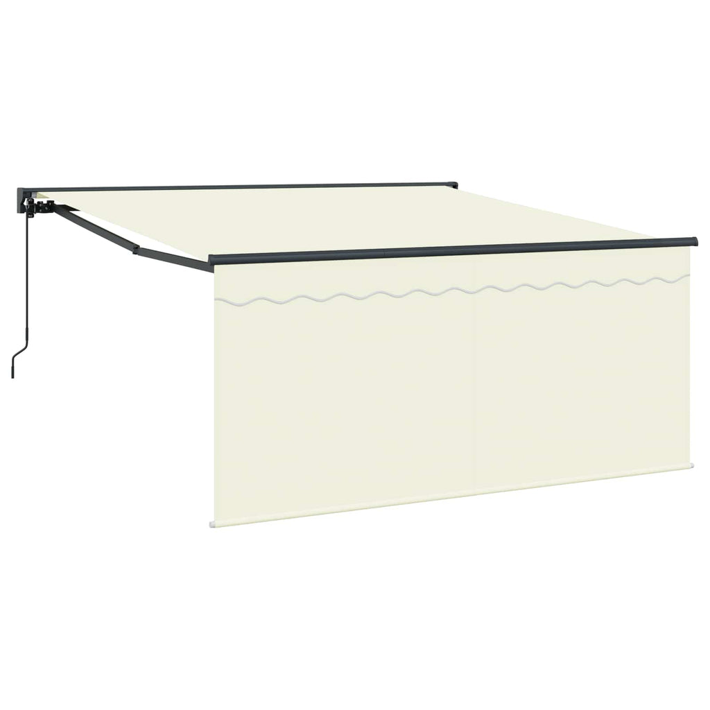 Einziehbare Markise Creme 350 x 250 cm Polyester und Aluminium