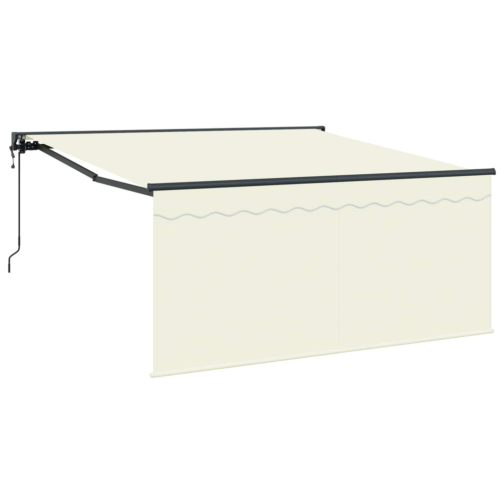 Einziehbare Markise Creme 350 x 250 cm Polyester und Aluminium